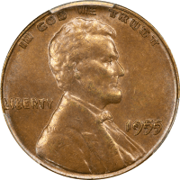 1955 Doubled Die Obverse Lincoln Cent (1c) Obverse Image