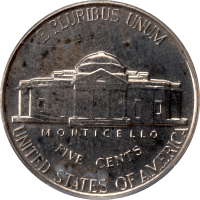 1957 Jefferson Nickel Doily Reverse Image
