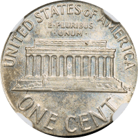 1961-D Lincoln Cent (1c) Error - Struck on Silver Dime (10c) Blank Reverse Image