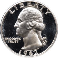 1962 Washington Quarter (25c) OGH Obverse Image