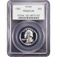 1962 Washington Quarter (25c) OGH Reverse Slab Image