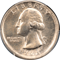 1964 Washington Quarter (25c) Error - Broadstruck Obverse Image