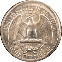1964 Washington Quarter (25c) Error - Broadstruck Reverse Image