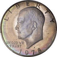 1978-S Ike Dollar ($1) Toned Obverse Image