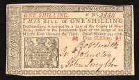 March 25, 1776 1s New Jersey Colonial OBVERSE Image