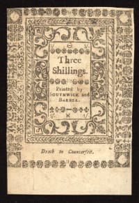 May 1786 Rhode Island Colonial Three Shillings (3s) REVERSE Image