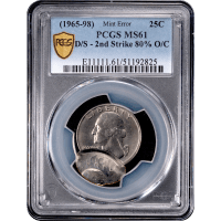 ND Washington Quarter (25c) Error - Double Struck 80 Pct Off-Center Obverse Slab Image