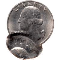 ND Washington Quarter (25c) Error - Double Struck 80 Pct Off-Center Obverse Image