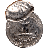 ND Washington Quarter (25c) Error - Double Struck 80 Pct Off-Center Reverse Image