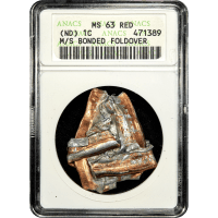 No Date Lincoln Cent (1c) Error - Multi-Strike Bonded Foldover Obverse Slab Image