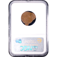 No Date Lincoln Cent (1c) Error - Triple Struck Off-Center Reverse Slab Image