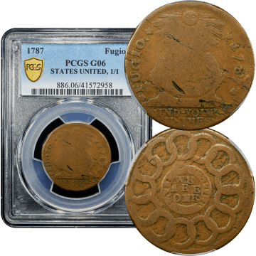 1787 Fugio Cent (1c) States United, 1 Over Horiz. 1 Composite Image