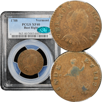 1788 Vermont Half Penny (1/2p) Bust Right Composite Image