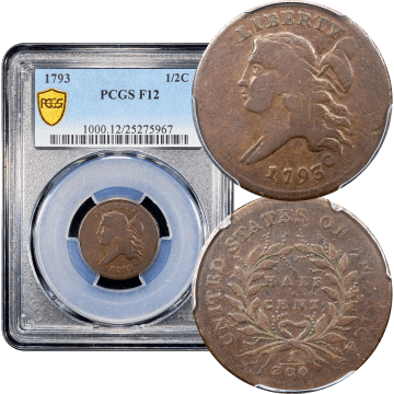 1793 Liberty Cap Half Cent (1/2c) Composite Image