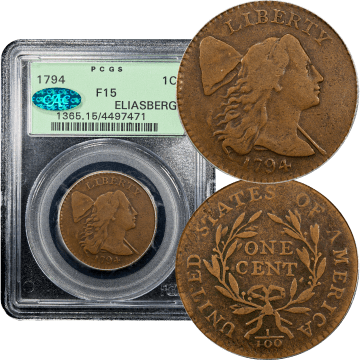 1794 Liberty Cap Large Cent (1c) OGH Ex-Eliasberg Composite Image