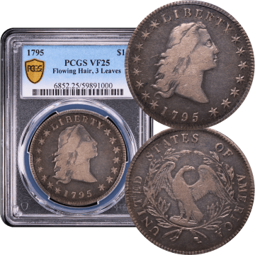1795 Flowing Hair Dollar ($1) 3 Leaves Composite Image