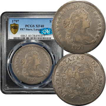 1797 Draped Bust Dollar ($1) 9x7 Stars Large Letters Composite Image