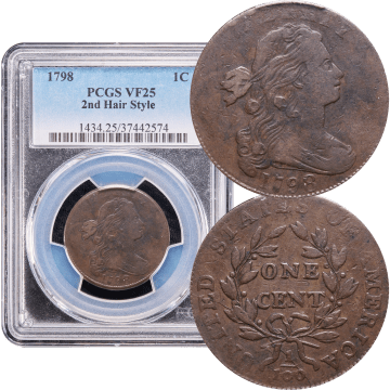 1798 Draped Bust Large Cent (1c) 2nd Hair Style Composite Image
