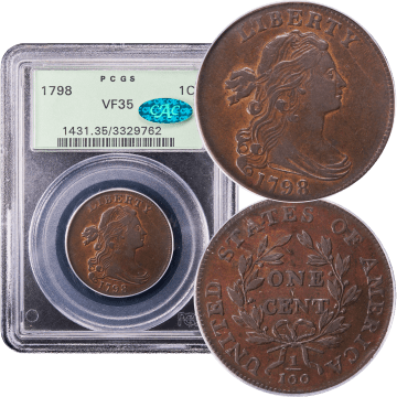 1798 Draped Bust Large Cent (1c) Second Hair Style OGH Composite Image