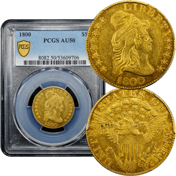 1800 Draped Bust Gold Half Eagle ($5) Composite Image