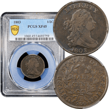 1803 Draped Bust Half Cent (1/2c) Composite Image