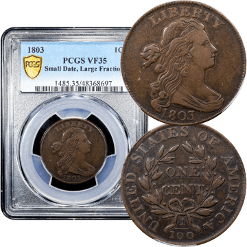 1803 Draped Bust Large Cent (1c) Small Date Small Fraction Composite Image