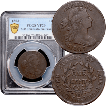 1803 Draped Bust Large Center (1c) Small Date Small Fraction Composite Image