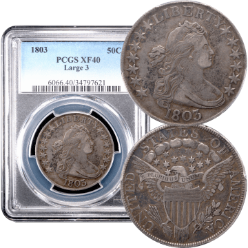 1803 Large 3 Draped Bust Half Dollar (50c) Composite Image