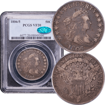 1806/5 Draped Bust Half Dollar (50c) Large Stars Composite Image