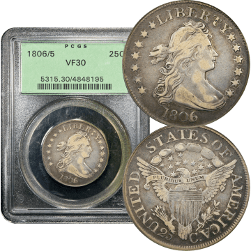 1806/5 Draped Bust Quarter (25c) OGH Composite Image