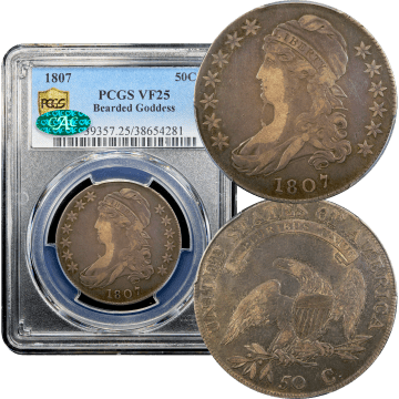 1807 Capped Bust Half Dollar (50c) Bearded Goddess  Composite Image