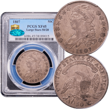 1807 Capped Bust Half Dollar (50c) Large Stars 50/20 Composite Image