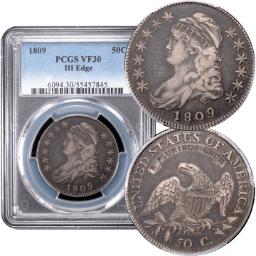 1809 Capped Bust Half Dollar III Edge O-109 Composite Image