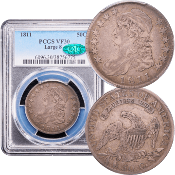 1811 Capped Bust Half Dollar (50c) Large 8 Composite Image