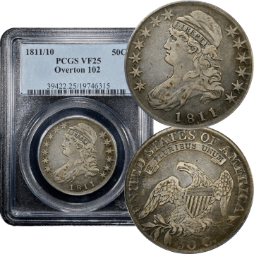 1811/10 Capped Bust Half Dollar (50c) O-102 Composite Image