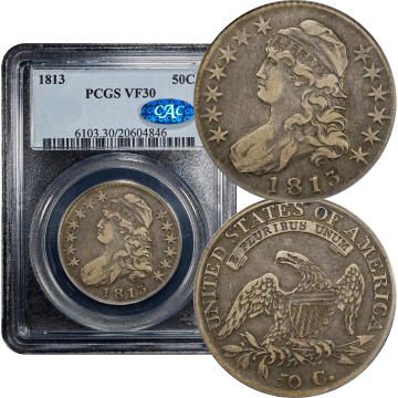 1813 Capped Bust Half Dollar (50c) O-104 Composite Image