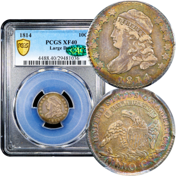 1814 Capped Bust Dime (10c) Large Date Composite Image