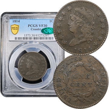 1814 Classic Head Large Cent (1c) Crosslet 4 S-294 Composite Image