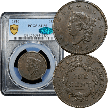 1816 Coronet Large Cent (1c) Composite Image