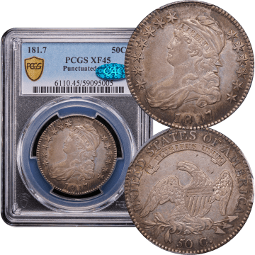 1817 Capped Bust Half Dollar (50c) 181.7 Punctuated Date Composite Image