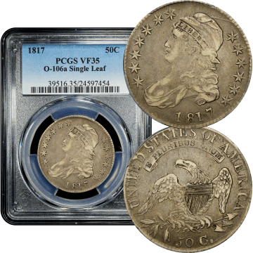 1817 Capped Bust Half Dollar (50c) O-106a Single Leaf  Composite Image