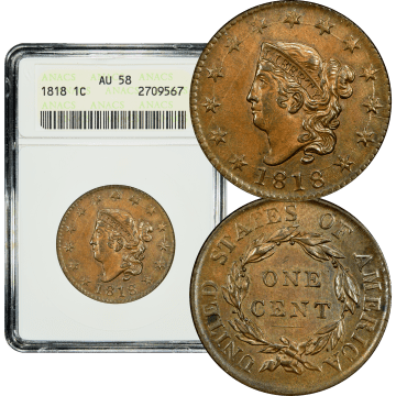 1818 Coronet Large Cent (1c) Composite Image