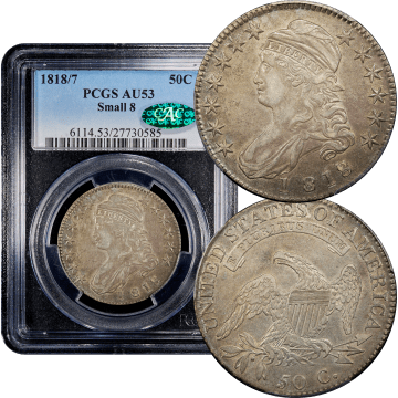 1818/7 Capped Bust Half Dollar (50c) Small 8 Composite Image