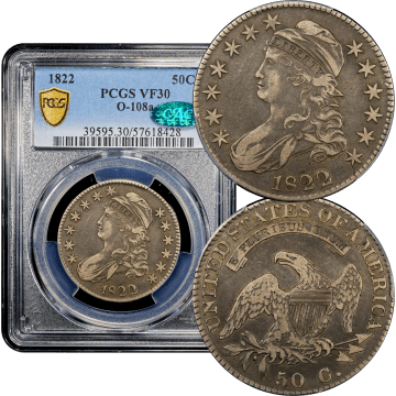 1822 Capped Bust Half Dollar (50c) Overton 108a Composite Image