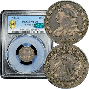 1823/2 Capped Bust Dime (10c) Large Es Composite Image