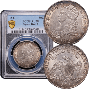 1827 Capped Bust Half Dollar (50c) Square Base 2 Composite Image