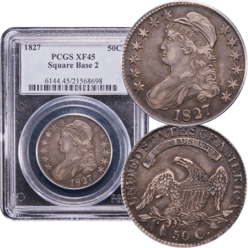 1827 Capped Bust Half Dollar (50c) Square Base 2 Composite Image