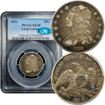 1831 Capped Bust Quarter (25c) Large Letters Composite Image