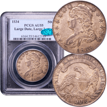 1834 Capped Bust Half Dollar (50c) Large Date Large Letters Composite Image
