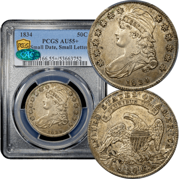 1834 Capped Bust Half Dollar (50c) Small Date, Small Letters Composite Image